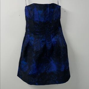 H&M Blue and Black Strapless Dress